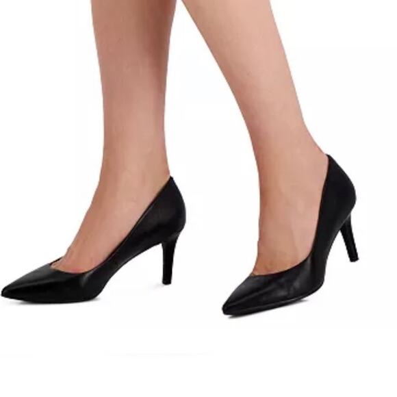 Alfani Women's Black Leather Squared Point Toe Step ‘N Flex Jeules Pumps sz 8.5 - Picture 8 of 8